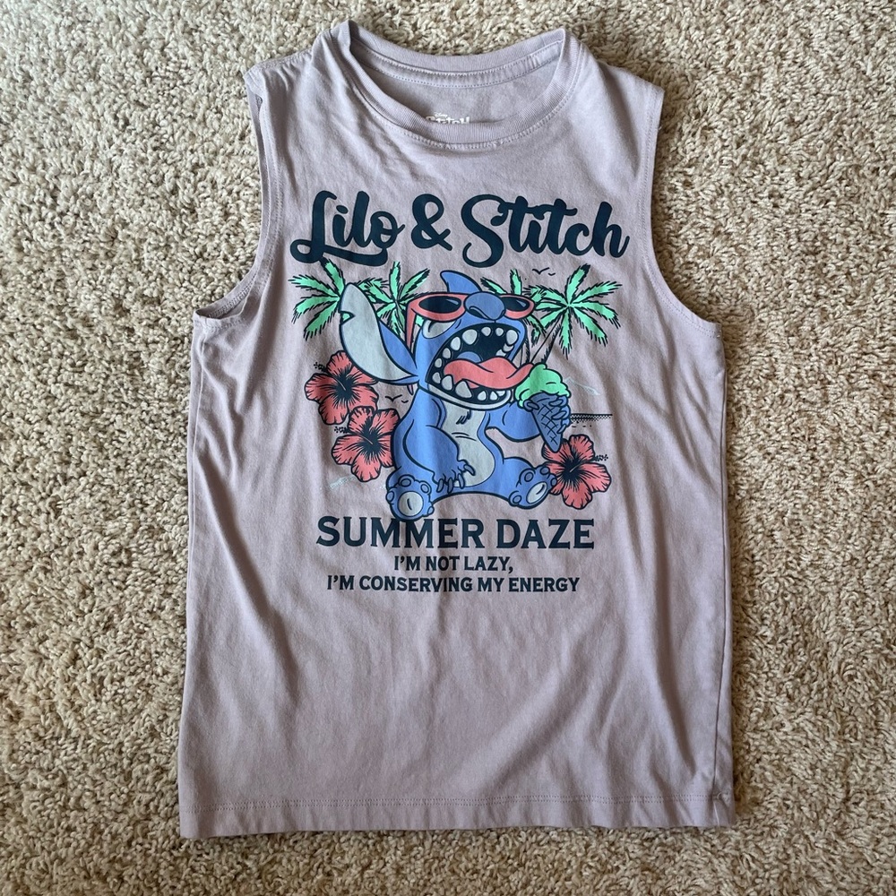 Disney Lilo & Stitch Tank Top - Gray with Blue and Red
